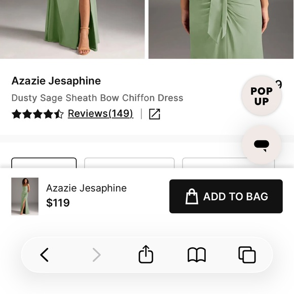 Azazie Jesaphine bridesmaid dress in dusty sage A8 - Picture 10 of 10